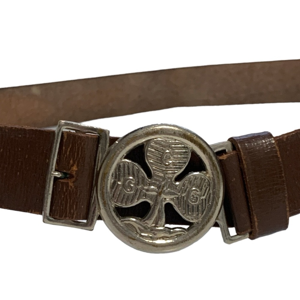 Vintage 60’s / 70’s Girl Guide-Brownie Leather Belt with Clip & Money Pouch - Picture 3 of 12